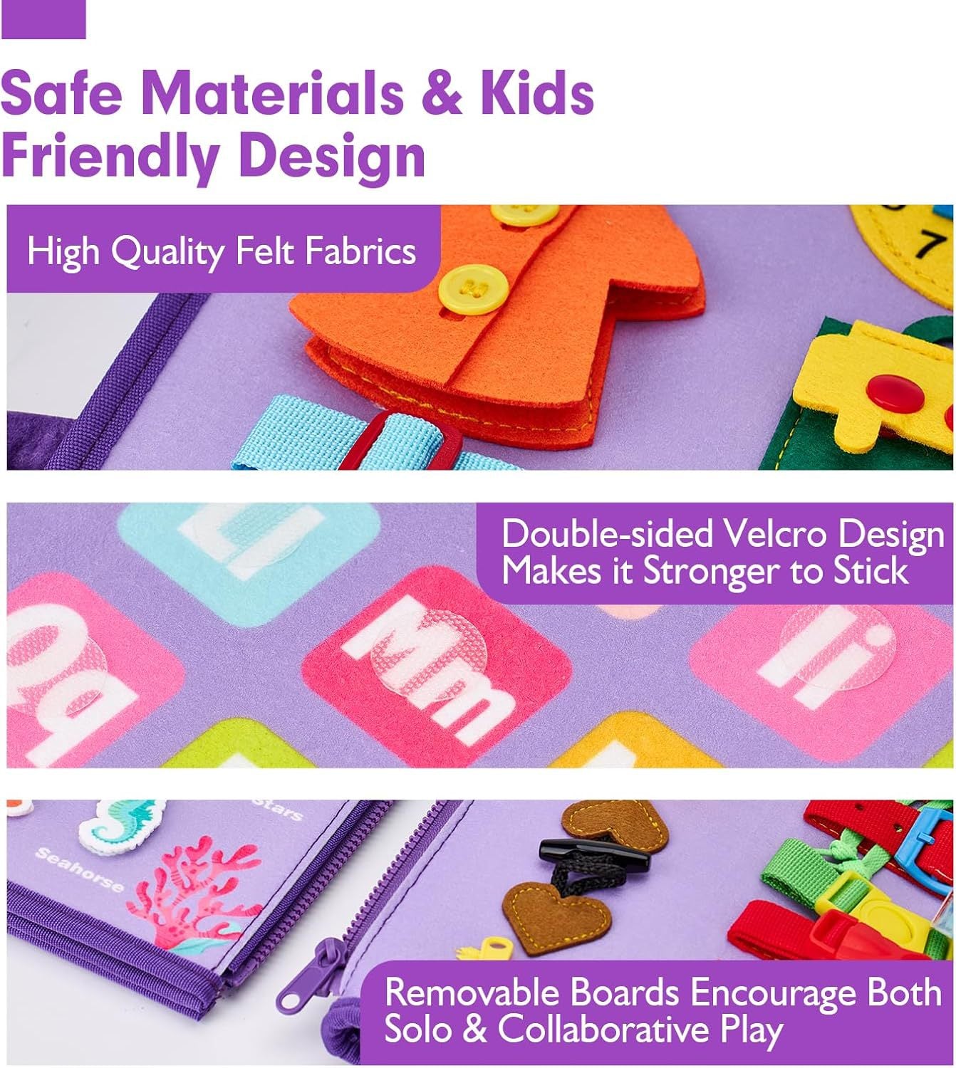 Pink Busy Board Felt Activity Pack