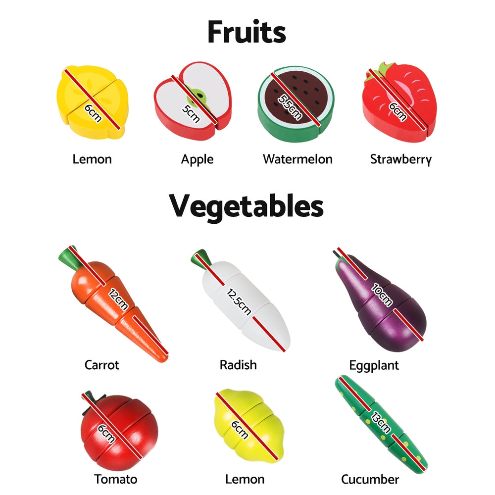 Wooden Kitchen Play Set - Cooking, Utensils and Food Accessories