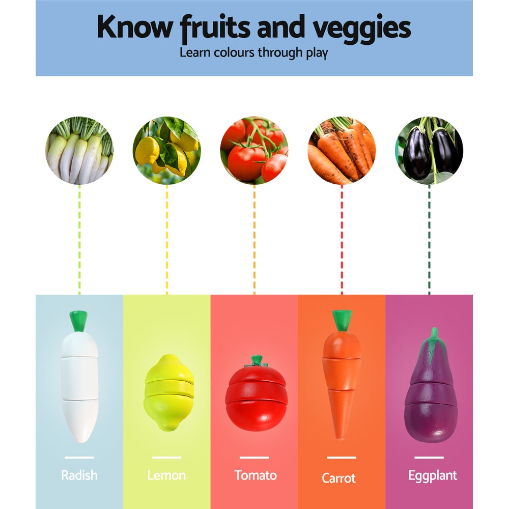 Wooden Kitchen Play Set - Cooking, Utensils and Food Accessories