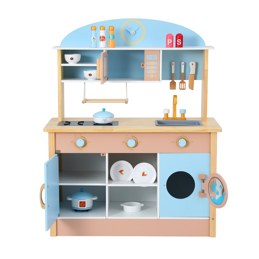 Blue Wooden Pretend Play Kitchen