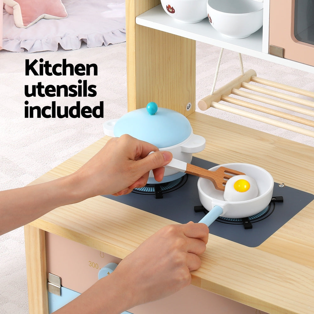 Blue Wooden Pretend Play Kitchen