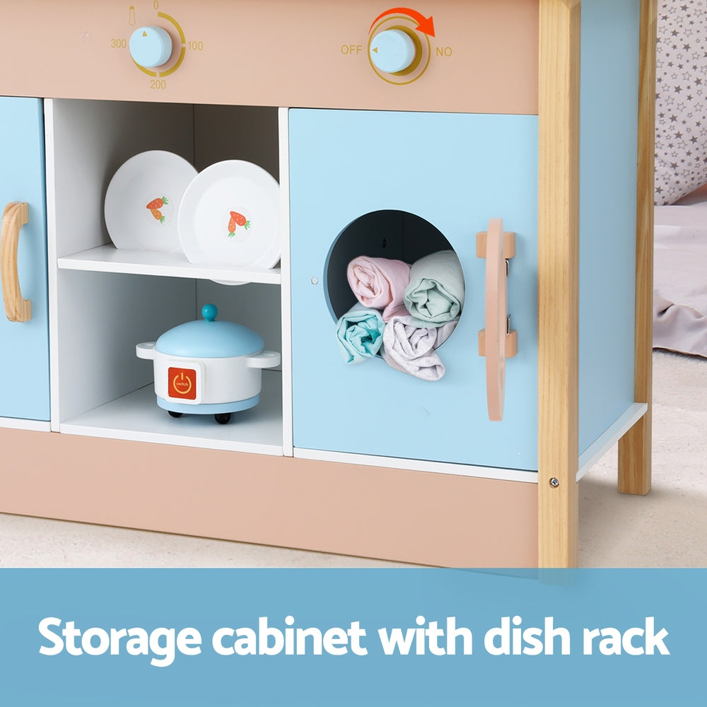 Blue Wooden Pretend Play Kitchen