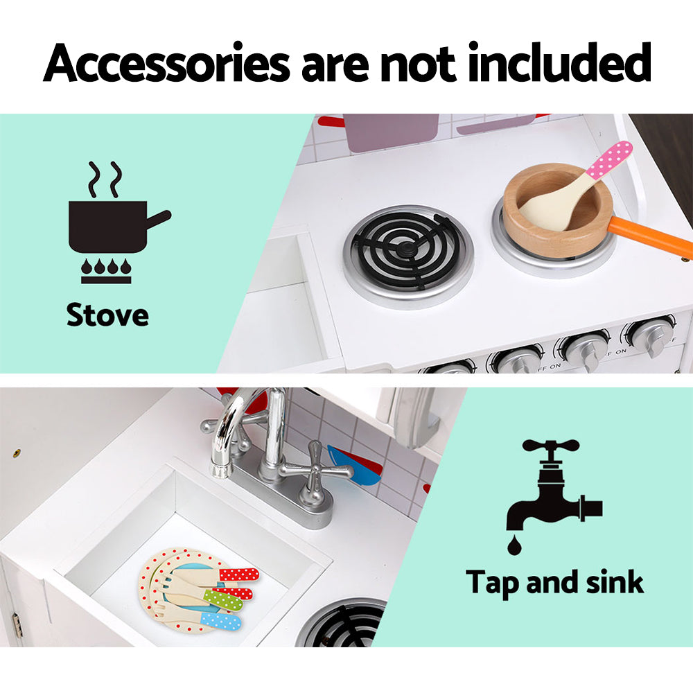 White Wooden Pretend Play Kitchen